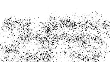 Abstract black dust isolated on white background, grainy overlay texture. Stock image of black dust...