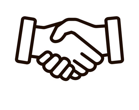 Business agreement handshake line style art icon for websites and apps . Vector illustration