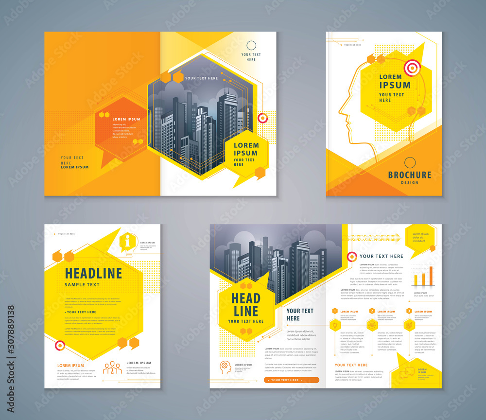 Canvas Prints cover book design set, speech bubbles background vector template brochures