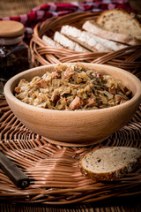 Bigos - stewed cabbage with meat,dried mushrooms and smoked sausage.