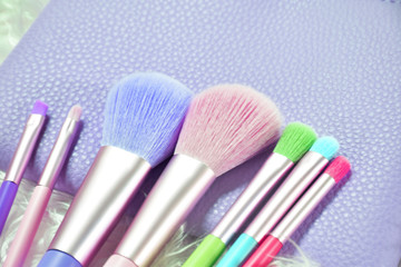 Fototapeta premium cute brush with purple bag