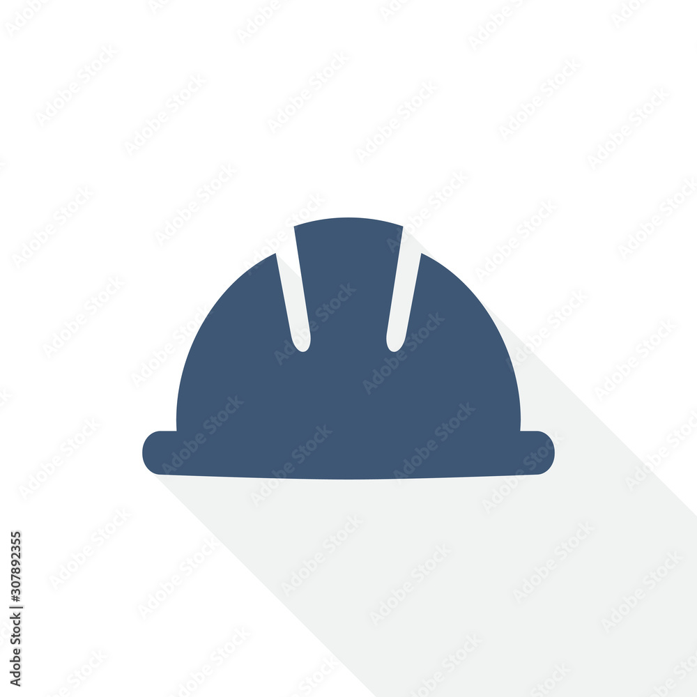 Poster helmet icon, safety, engineer, worker concept flat design vector illustration in eps 10 with empty c