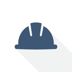 helmet icon, safety, engineer, worker concept flat design vector illustration in eps 10 with empty copy space