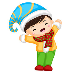 Happy little boy at the christmas party