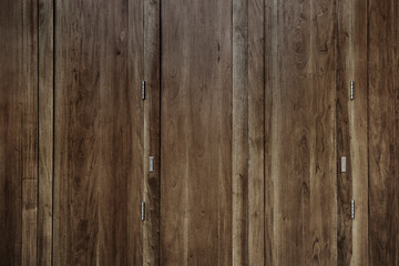 Old wooden door front view and stock photo