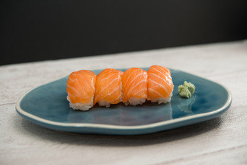 fresh sushi traditional japanese food on the table