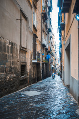 Fototapeta na wymiar NAPLES, ITALY - January 15, 2018 : Street view of old town in Naples city, Italy