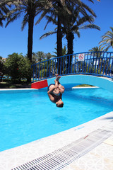 jump into the water head down