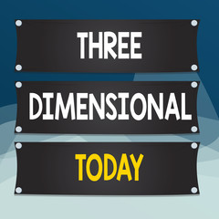 Writing note showing Three Dimensional. Business concept for Things that have depth and can be rotated in space Wooden panel attached nail on colorful background plank wood