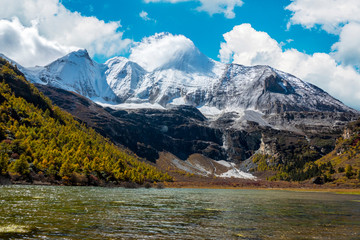 Nature landscape image,Snow Mountain in daocheng yading,Sichuan,China.