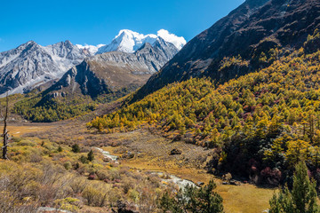 Nature landscape image,Snow Mountain in daocheng yading,Sichuan,China.