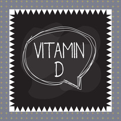 Word writing text Vitamin D. Business photo showcasing Nutrient responsible for increasing intestinal absorption Speaking bubble inside asymmetrical shaped object outline multicolor design