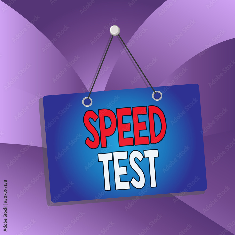 Poster handwriting text speed test. conceptual photo psychological test for the maximum speed of performing