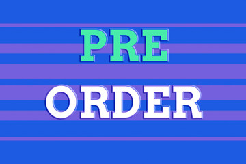Text sign showing Pre Order. Business photo showcasing an order for a product placed before it is available for purchase Seamless horizontal lines background drawing lines. Up and down stripes