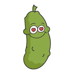 Dill Pickle Cartoon in Love