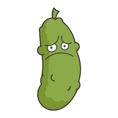 Sad Depress Dill Pickle Cartoon