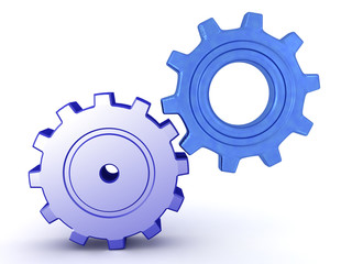 3D Rendering of two different types of gears