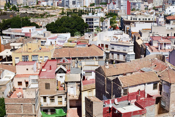 Cityscape of Cartagena, Spain. Aerial view of the Spanish city of Cartagena