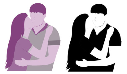 loving couple in two versions