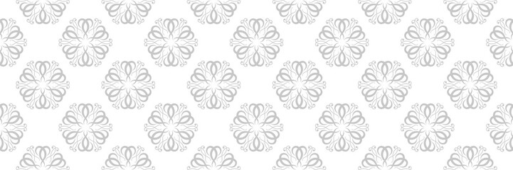 Fototapeta na wymiar Gray floral seamless pattern. On white background