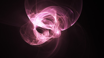 Abstract transparent rose crystal shapes. Fantasy light background. Digital fractal art. 3d rendering.