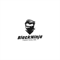 Black Ninja Logo design template