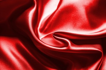 Fototapeta premium Red fabric close up background