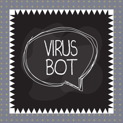 Word writing text Virus Bot. Business photo showcasing malicious selfpropagating malware designed to infect a host Speaking bubble inside asymmetrical shaped object outline multicolor design