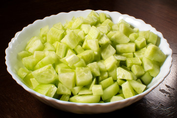 finely chopped cucumber salad, background