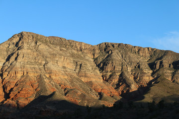 closeup mountain shadow hills sunset nature scene