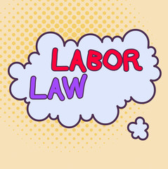 Word writing text Labor Law. Business photo showcasing rules relating to rights and responsibilities of workers Asymmetrical uneven shaped format pattern object outline multicolour design