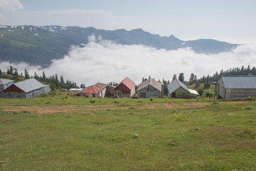 Famous tourist attraction. Location place Western Georgia, Georgia, Europe. Caucasus mountains