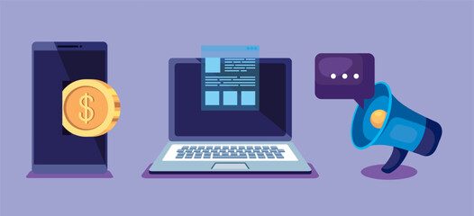 Laptop smartphone and megaphone design