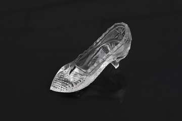 crystal fairy slipper isolated on black background