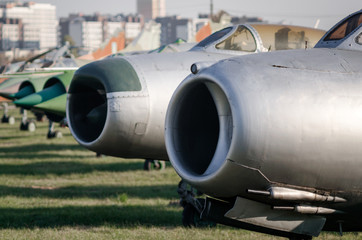 exhibition museum of old army combat fighter aircraft