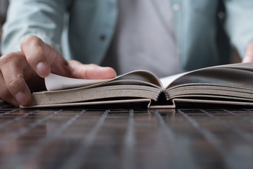 Man reading book