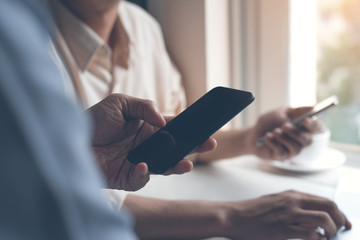 Friends using smartphone