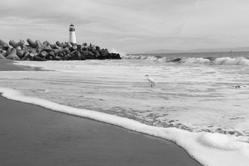 beach and sea lighthouse