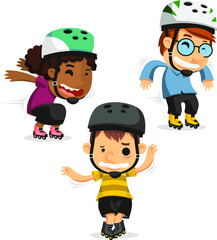 Roller skating children