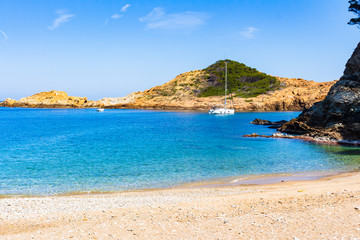 Fototapeta na wymiar View of the beach of Sa Tuna where tranquility reigns, Begur, Costa Brava, Catalonia, Spain