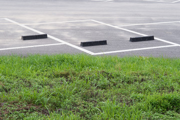 Empty space parking lot outdoor in public park.