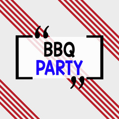 Writing note showing Bbq Party. Business concept for usually done outdoors by smoking meat over wood or charcoal Square rectangle paper sheet loaded with full creation of pattern theme