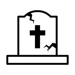 Tomb Stone Icon Vector Simple Design