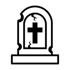 Obraz premium Tomb Stone Icon Vector Simple Design