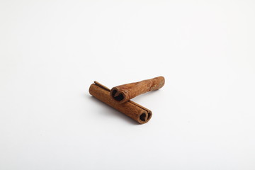 Top view cinnamon sticks isolated on white background