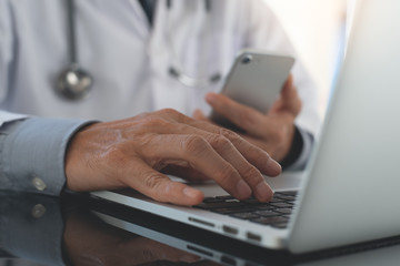 Doctor working in medical office