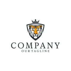 Tiger shield luxury logo icon