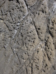 Limestone rocks with salt near Mediterranean sea