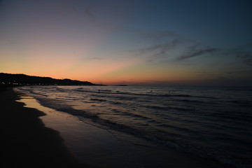 Sunset on the Beach at Summer in Vieste, Puglia, Italy