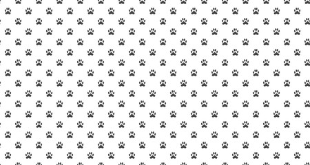 Materiał do szycia Pet paw print seamless pattern. Abstract animal vector background.